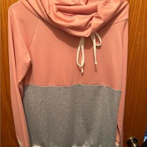 Pink and Gray Women's Hoodie
